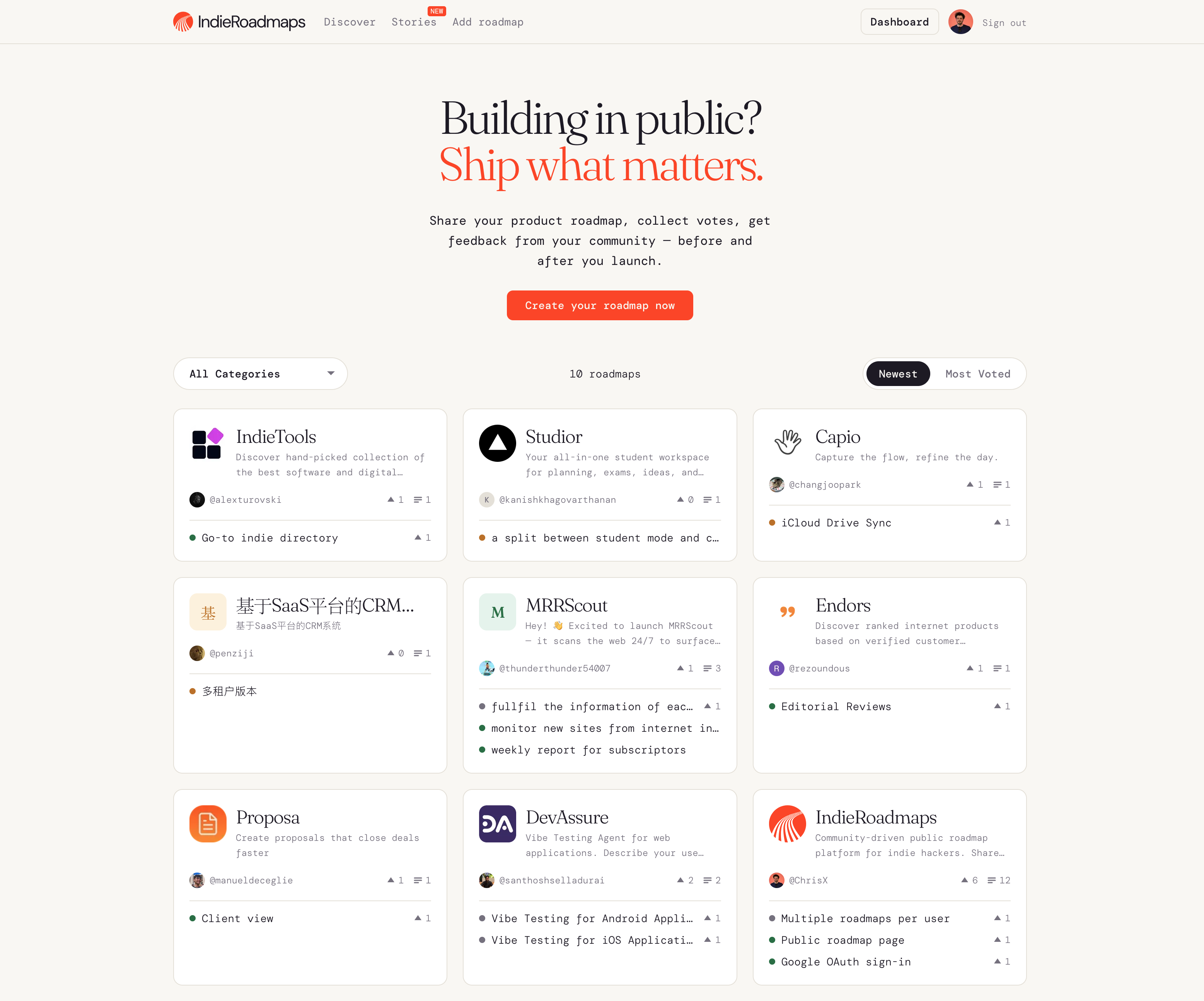 IndieRoadmaps gallery image