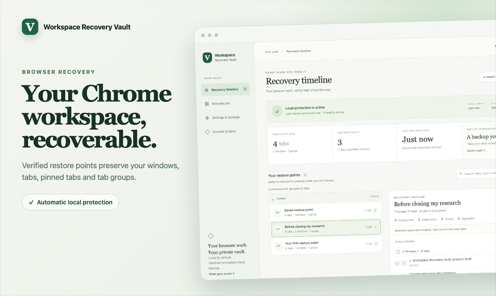 Workspace Recovery Vault screenshot 3