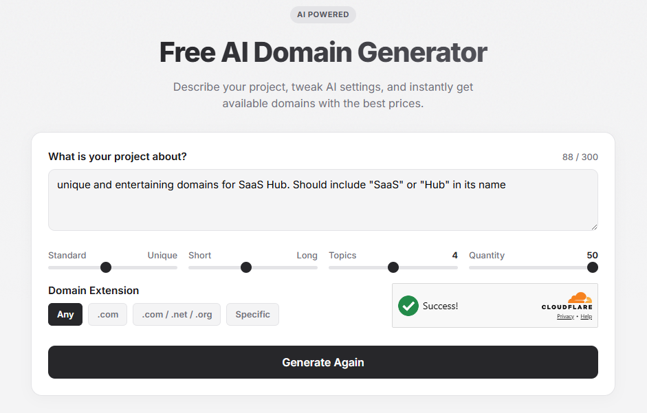 Free AI Domain Generator gallery image