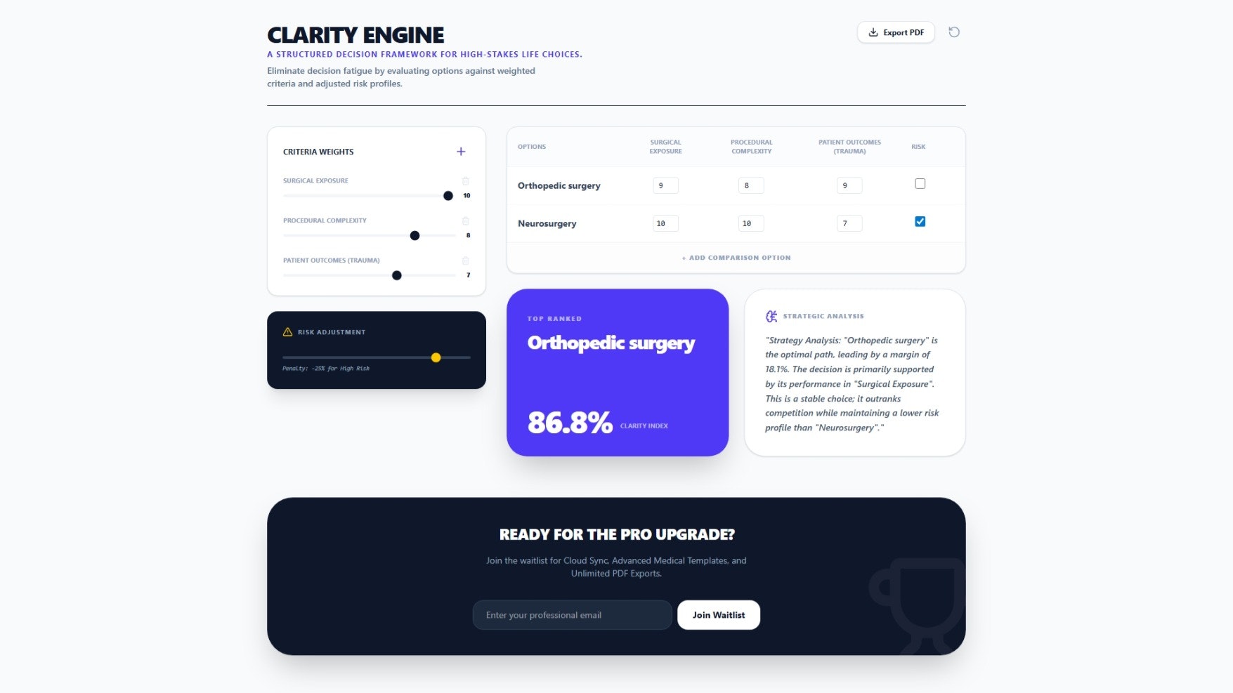 Clarity Engine v1.0.0 - Main product screenshot demonstrating key features and user interface