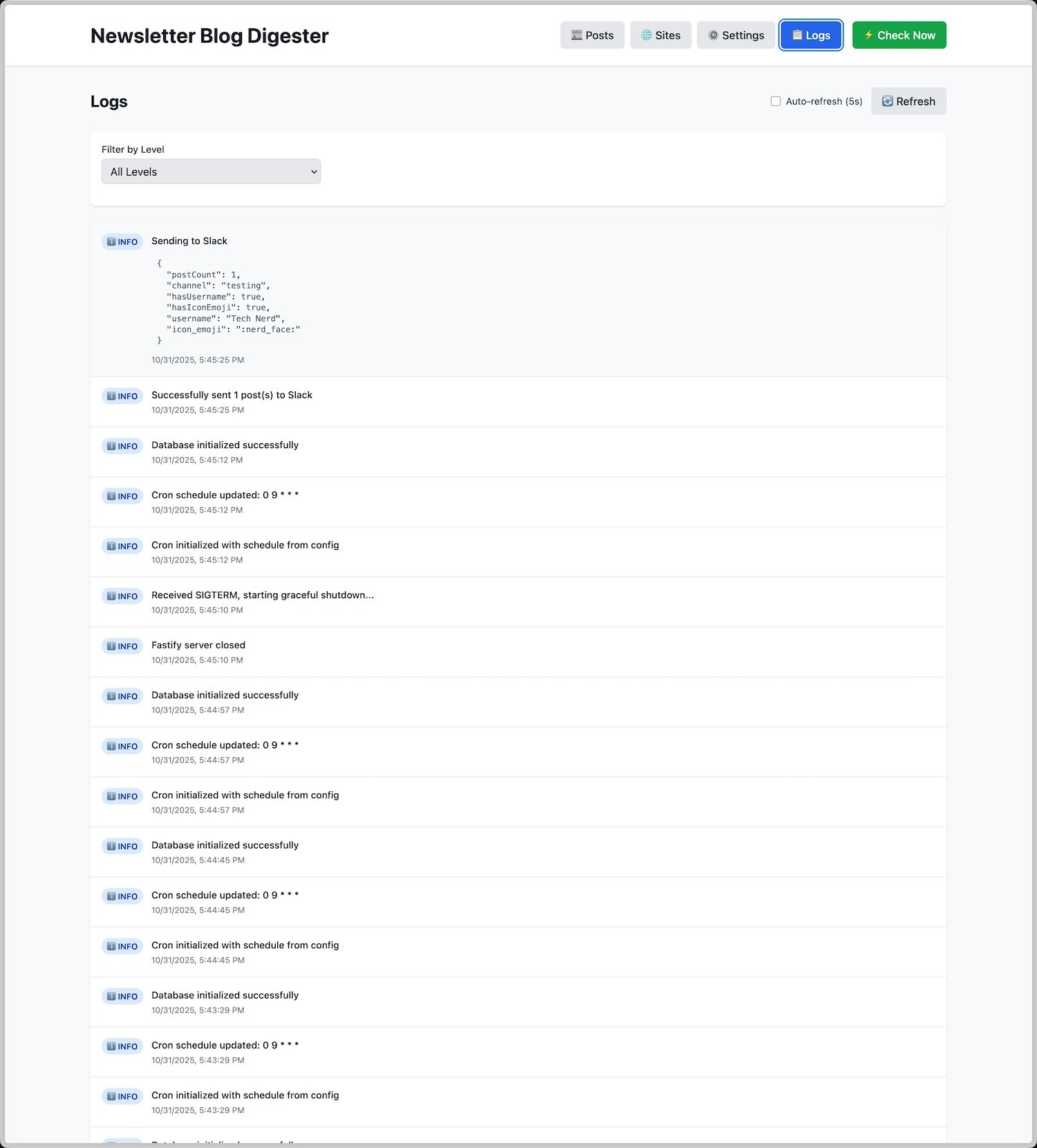 Open source newsletter digester gallery image