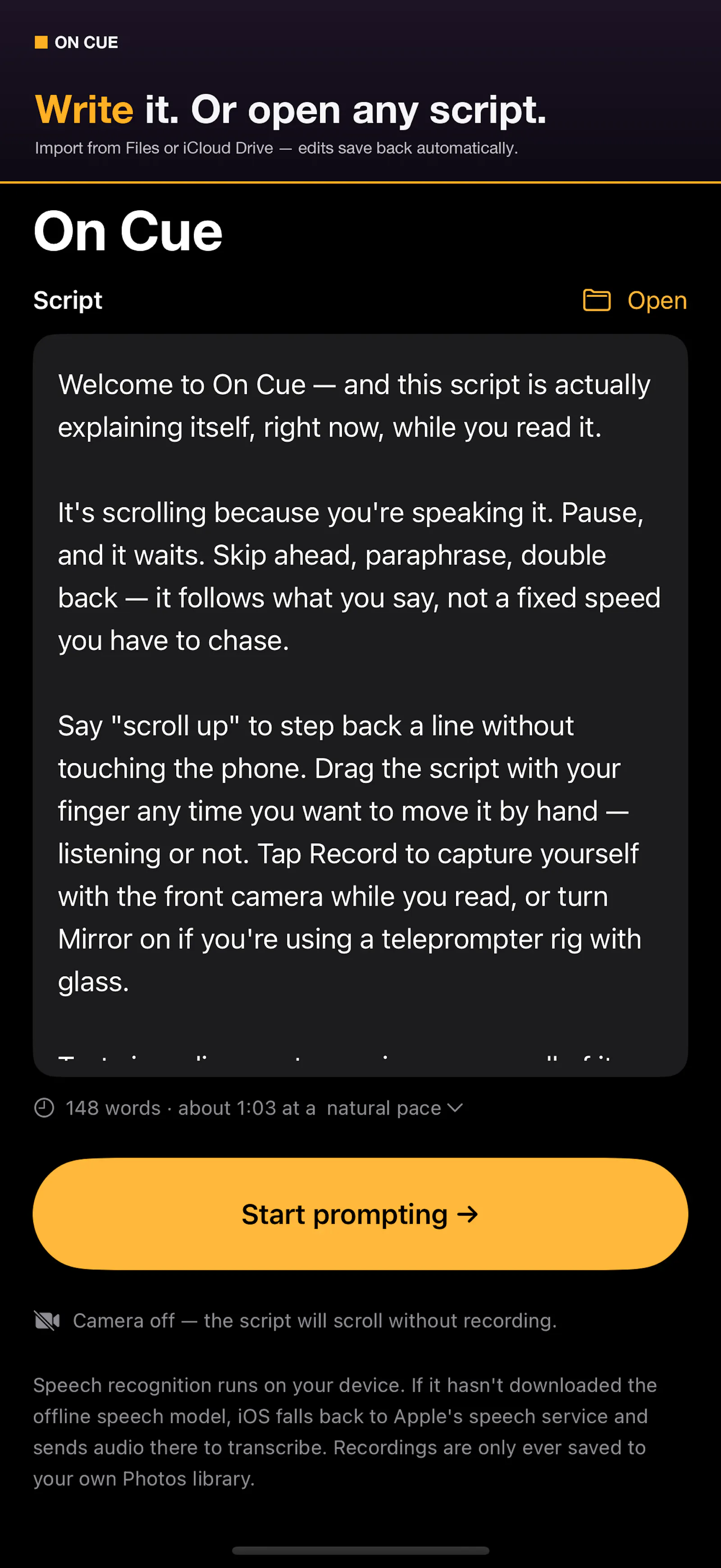 On Cue screenshot 3