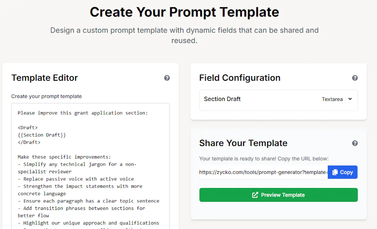 Prompt Template Generator