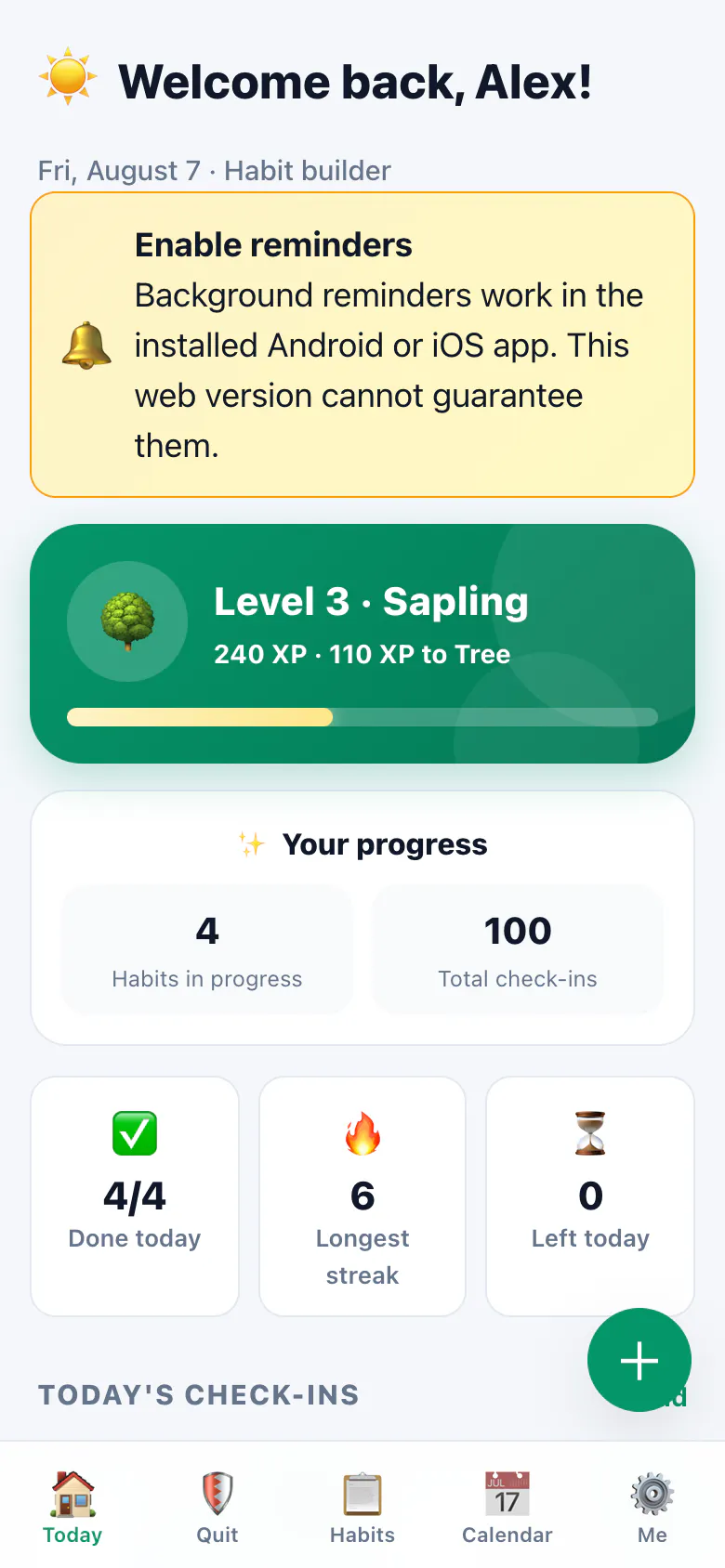 Good Habit: Daily Check-in screenshot