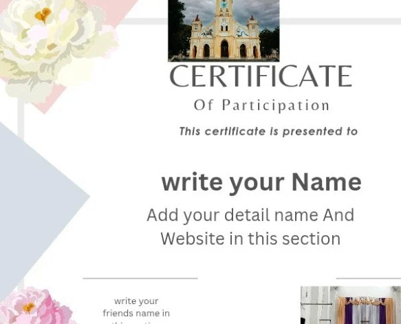 Christian Editable template Certificate 