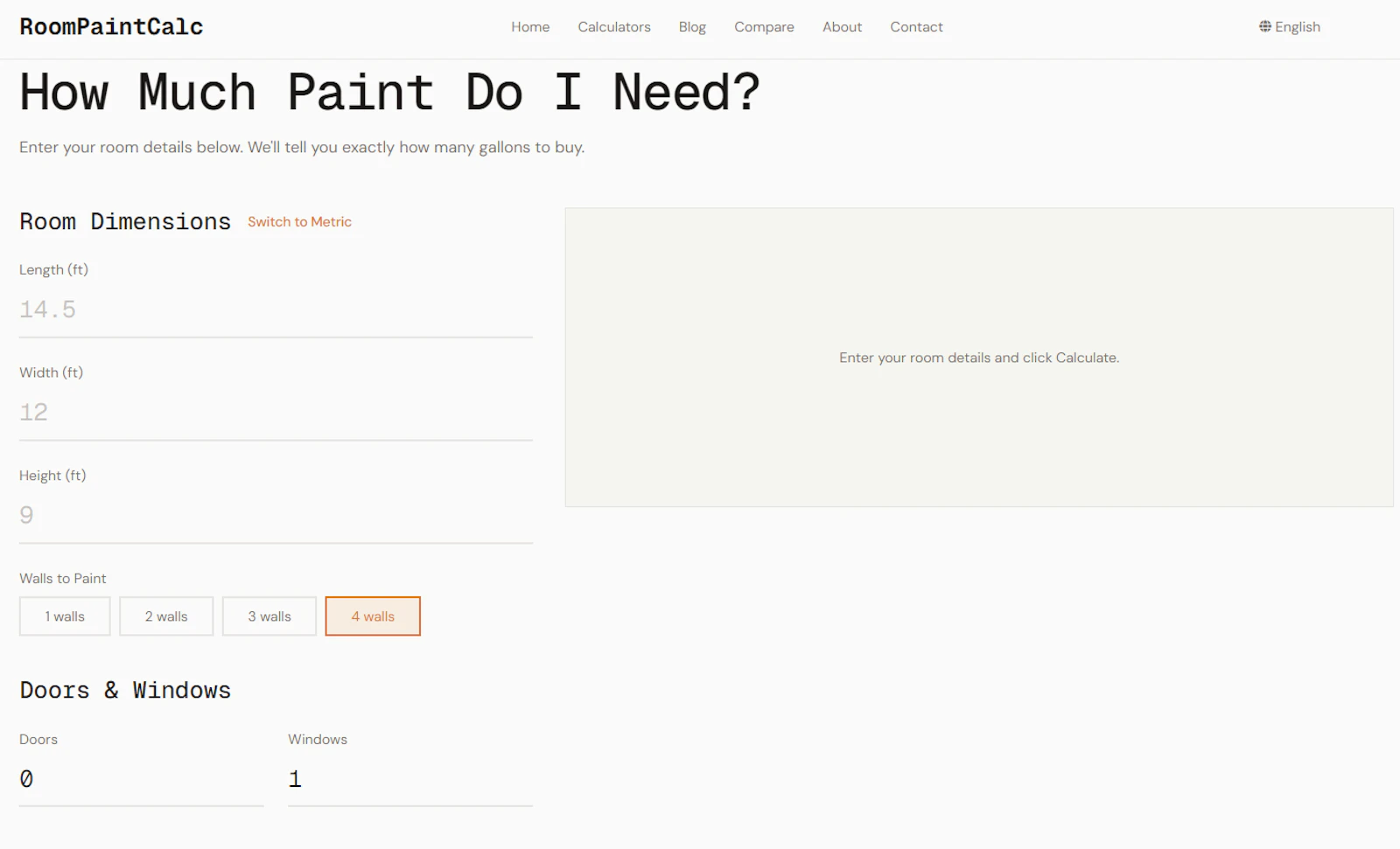 RoomPaintCalc screenshot 2