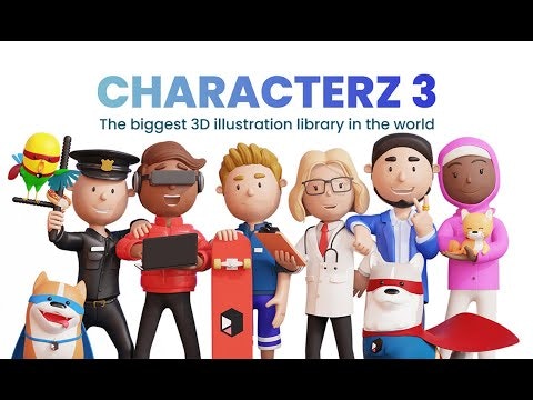 startuptile Characterz 3-The most extensive diverse 3D character library in the world