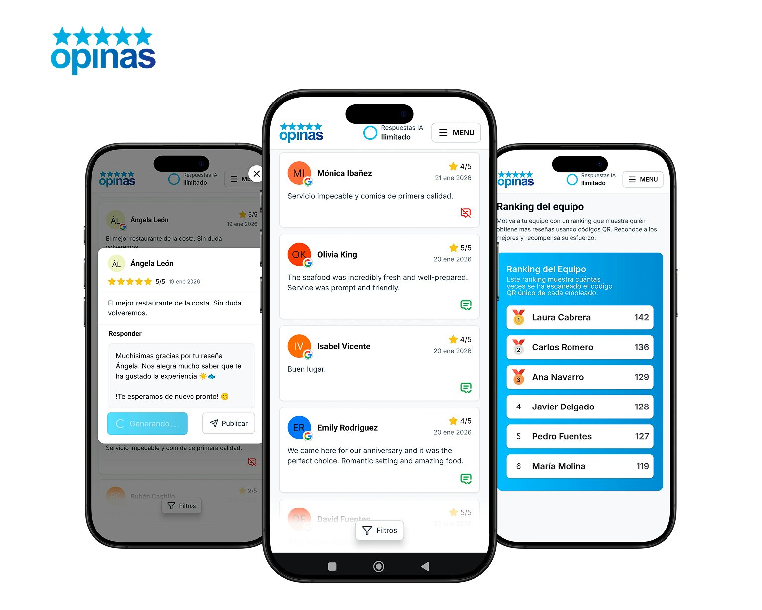 Opinas - Main product screenshot demonstrating key features and user interface