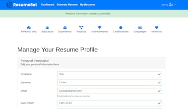 ResumeSet - AI Tailored Resume Builder gallery image