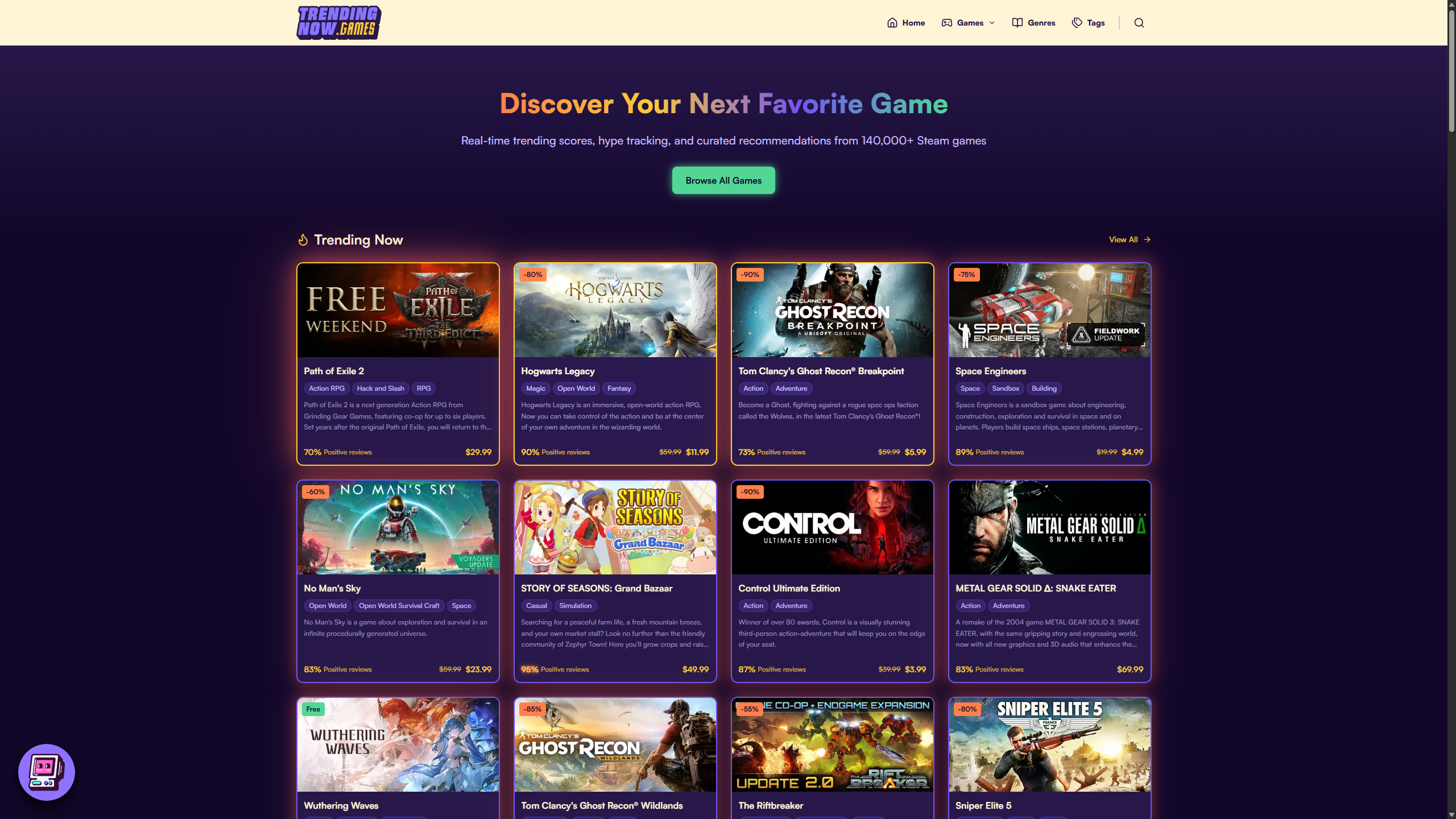 Mídia 3 de TrendingNow.games - Encontre os jogos mais quentes, rastreados em várias métricas.