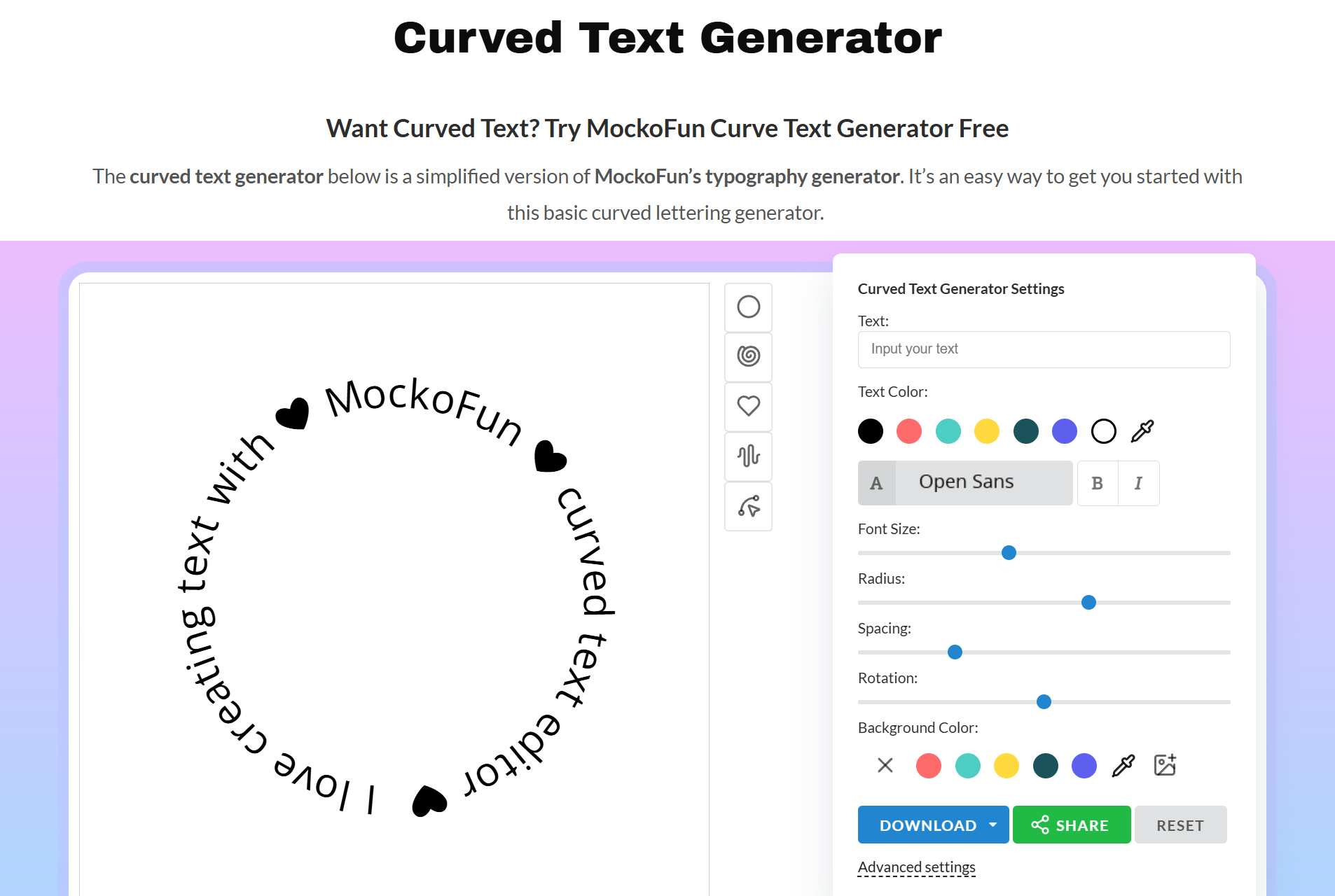 MockoFun Curved Text Generator gallery image