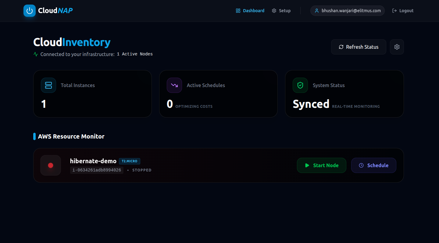 CloudNap - Main product screenshot demonstrating key features and user interface