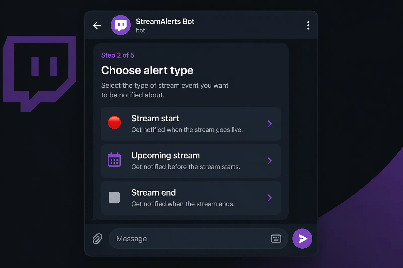 Twitch2Telegram screenshot 4