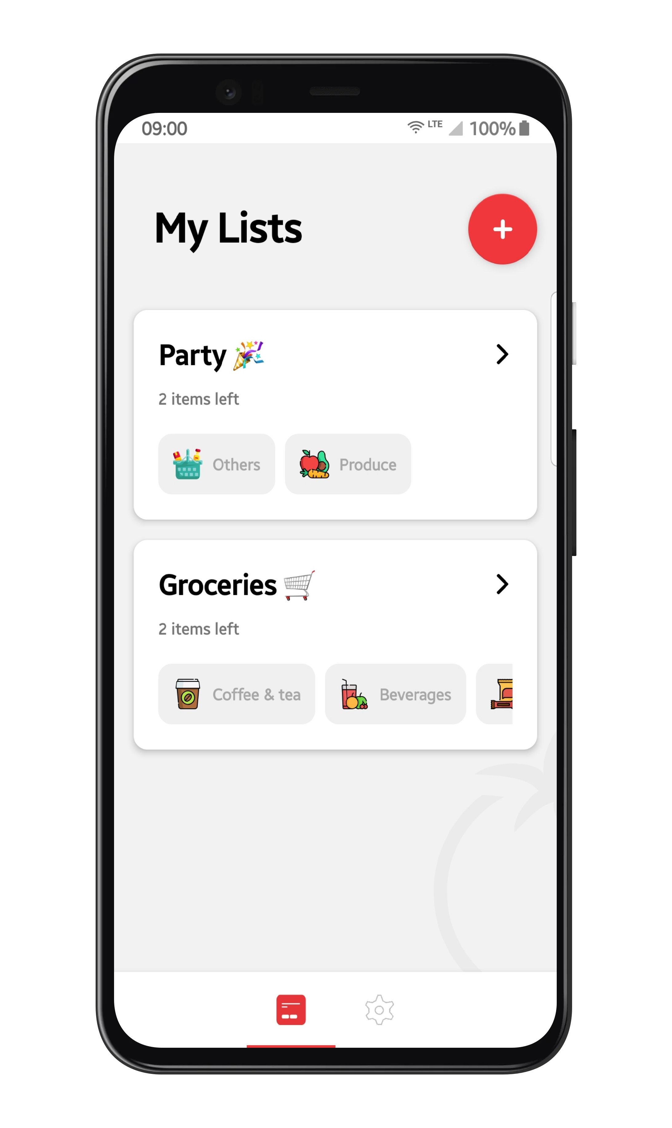 Tomato List - Grocery Shopping App