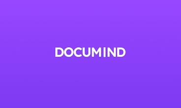 Ein Smartphone, das das Documind-Logo anzeigt: Revolutioniert das Dokumentenmanagement.