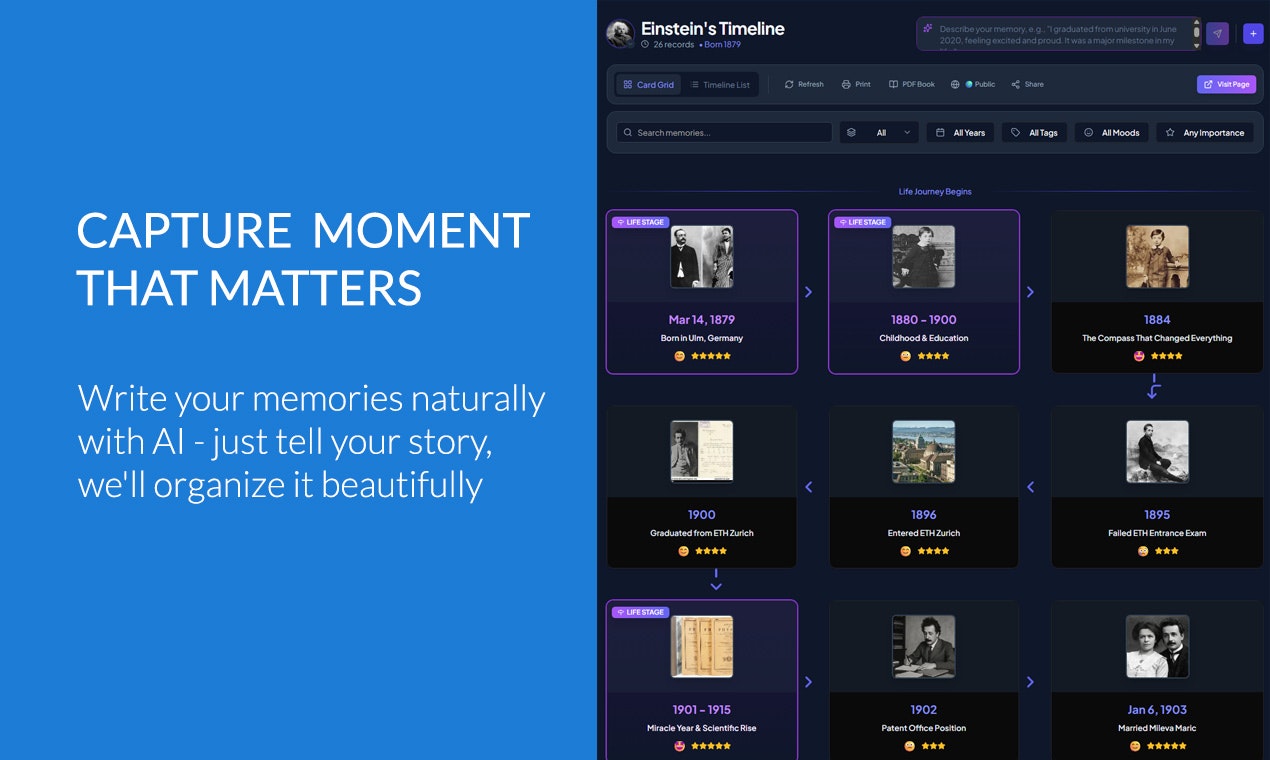 LifeChapter - Screenshot 2 showing product features and functionality