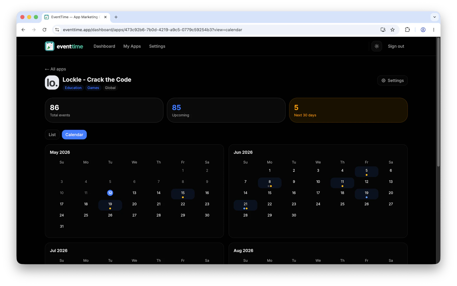 EventTime screenshot 4
