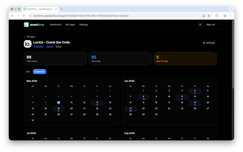 EventTime screenshot 4