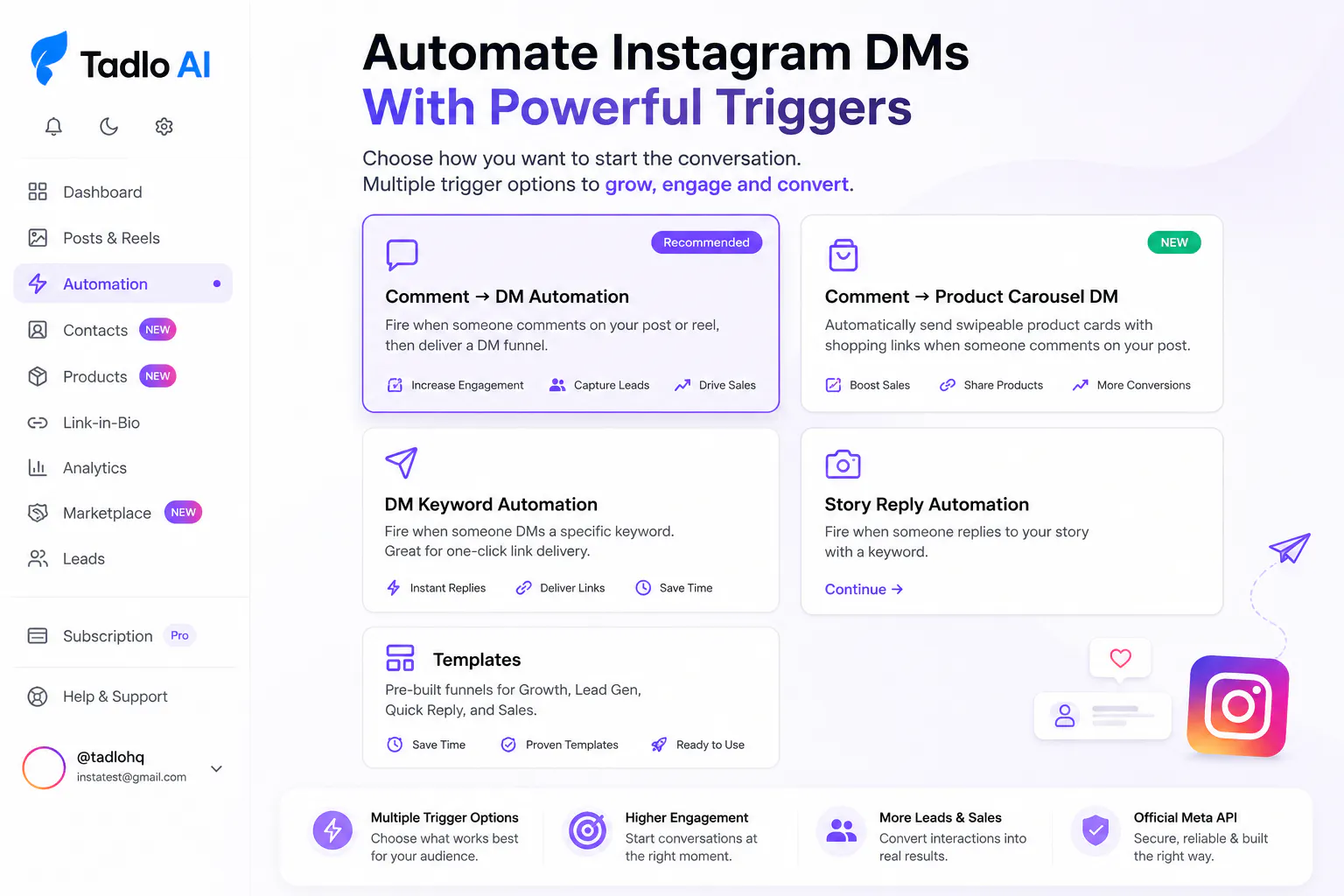 Tadlo AI - Instagram DM Automation screenshot 3