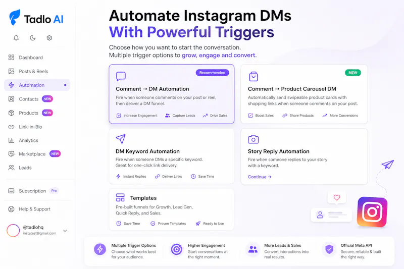 Tadlo AI - Instagram DM Automation screenshot 3