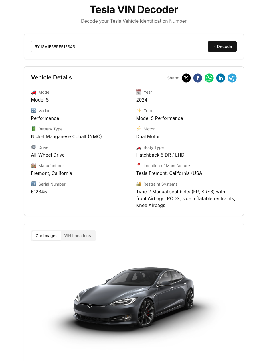 Tesla VIN Decoder logo