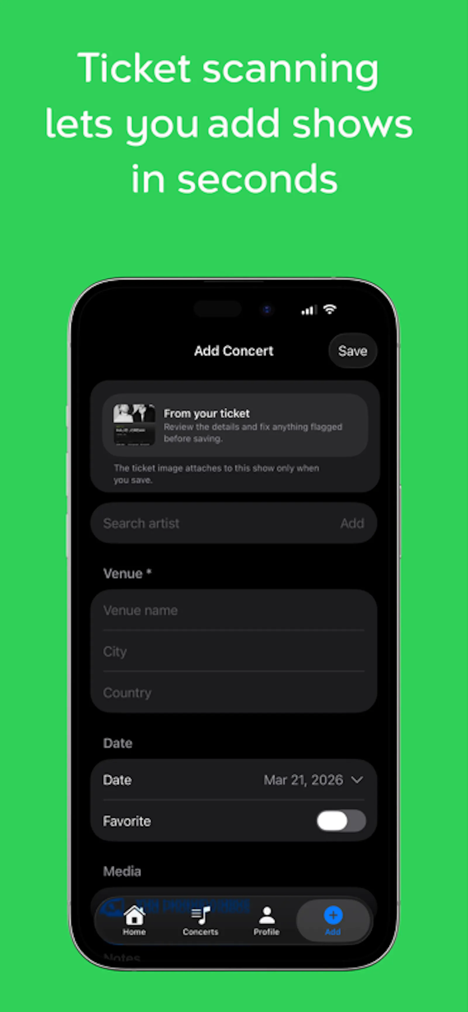 Stubs: Concert Tracker screenshot 5