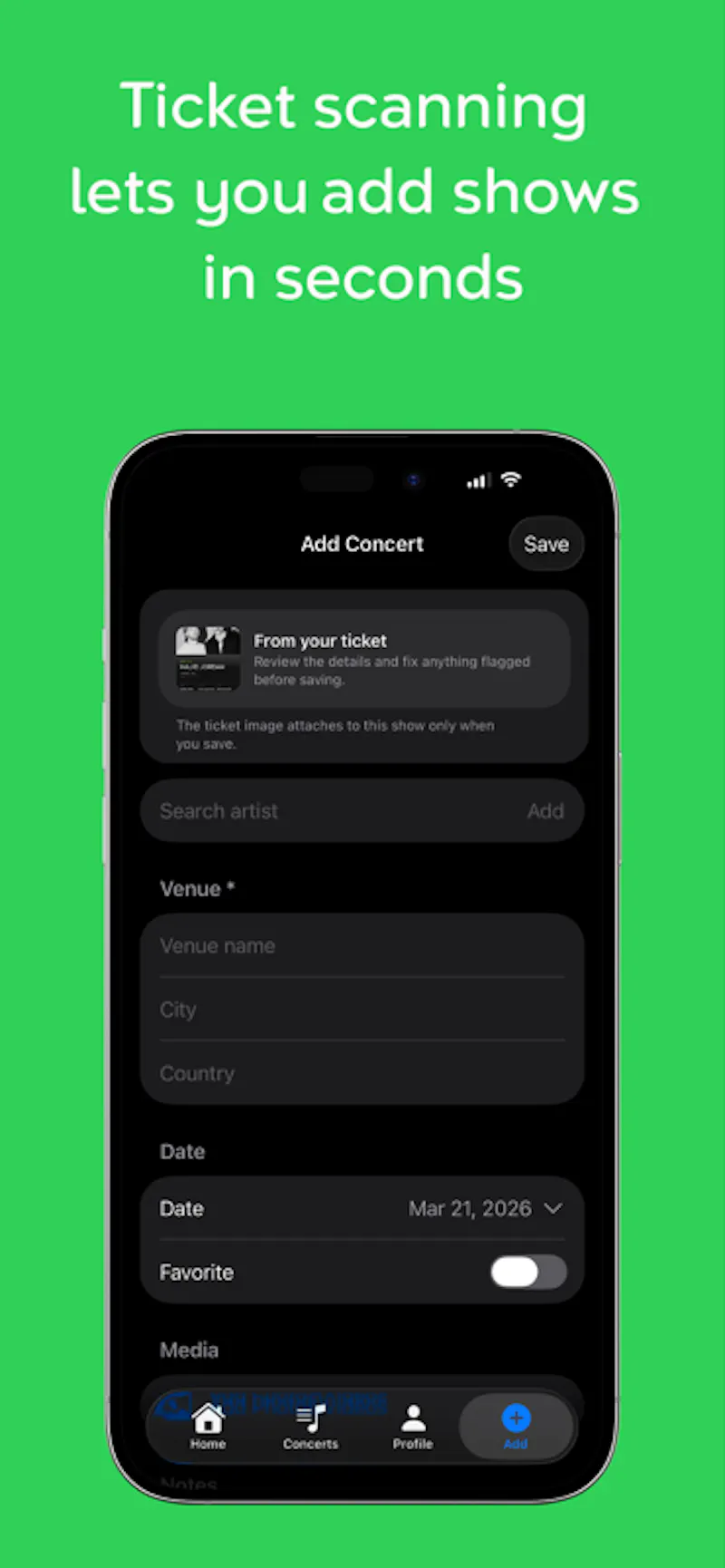 Stubs: Concert Tracker screenshot 5