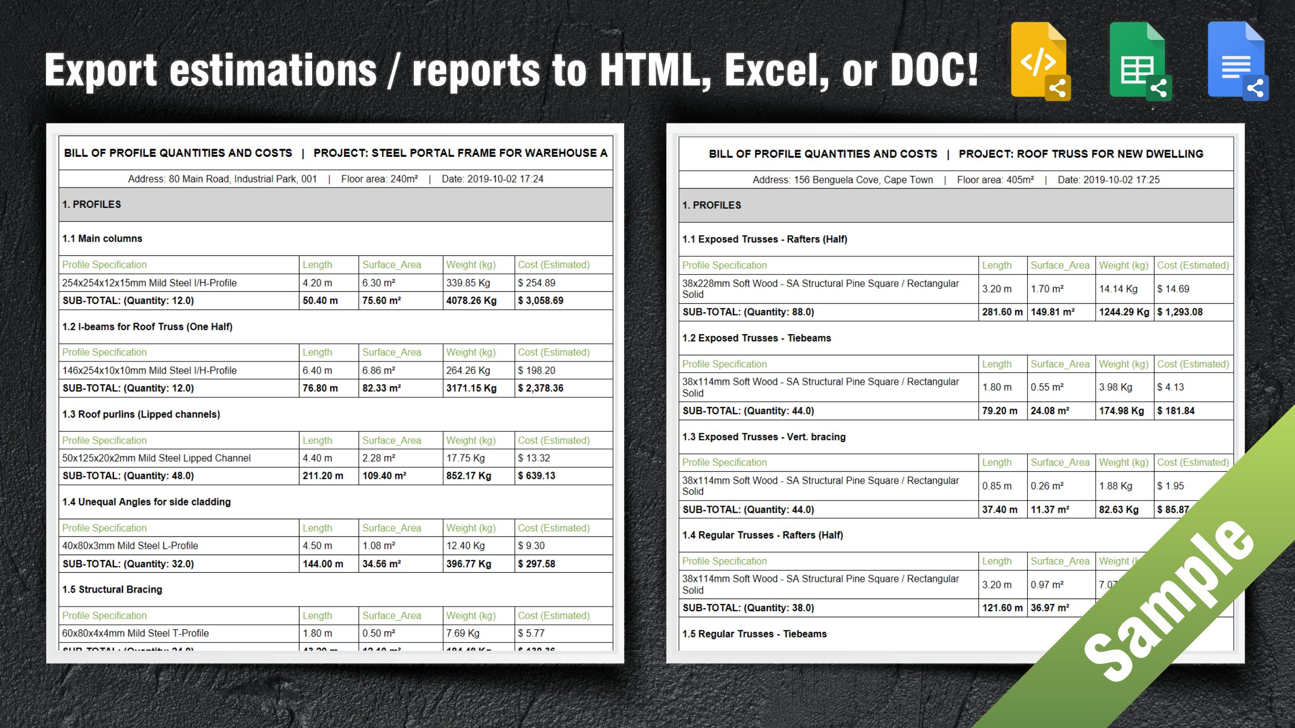 ProfileCALC - Metal weight calculator gallery image