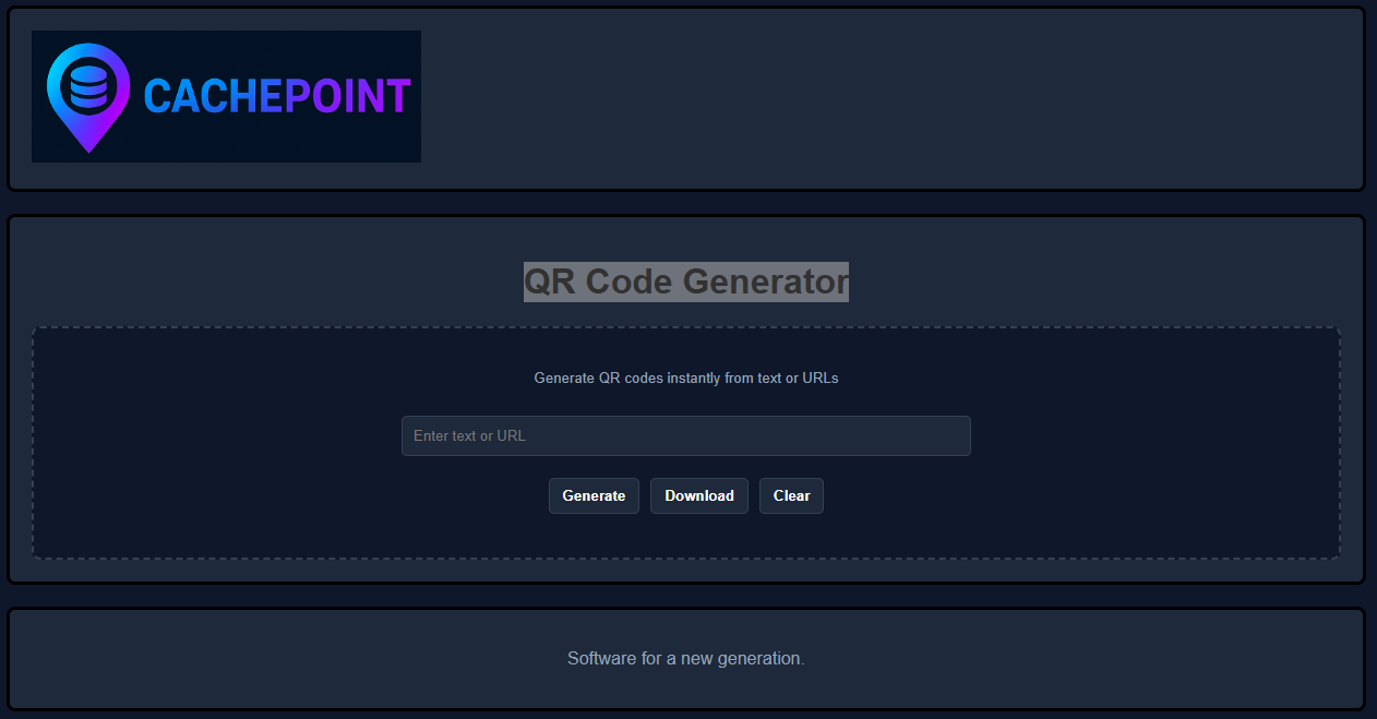 CachePoint | QR Code Generator