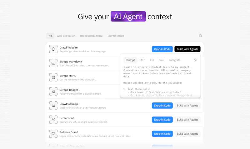 Context.dev screenshot 2