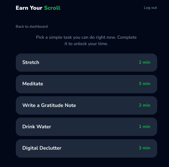 Earnyourscroll - Screenshot 3 showing product features and functionality