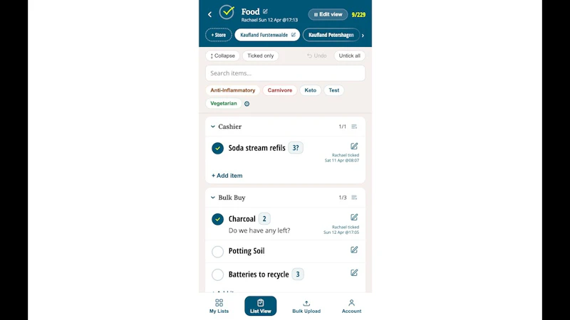 TickLists screenshot 1 (video preview)