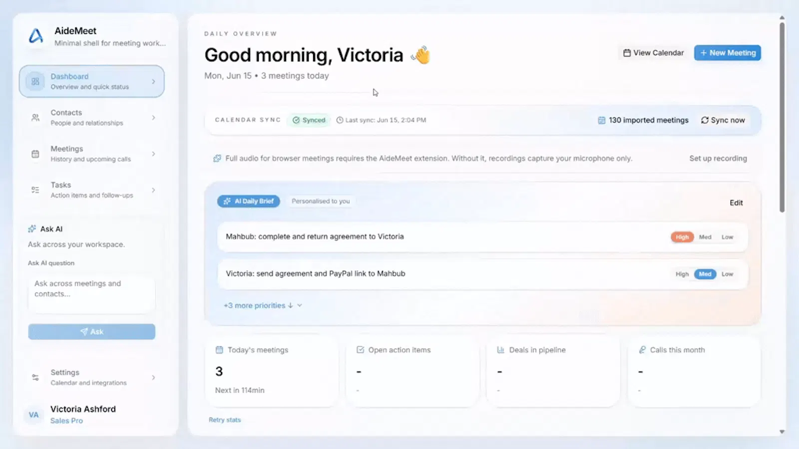 AideMeet screenshot 1 (video preview)