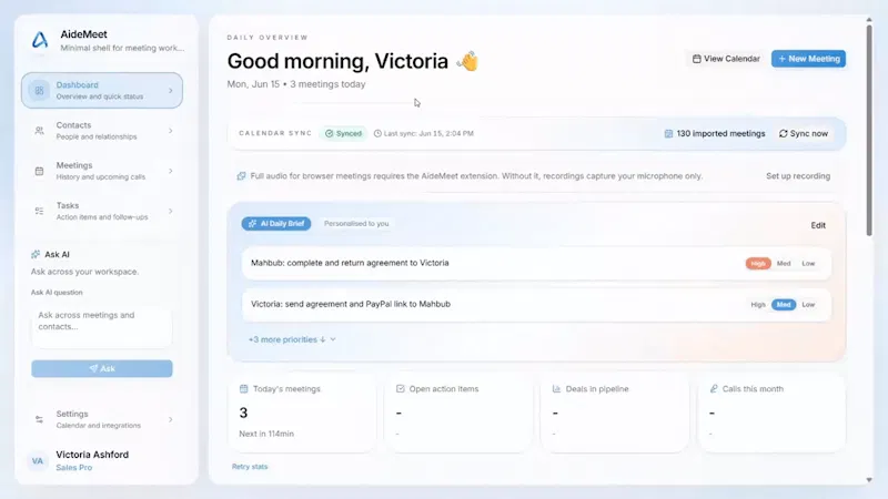 AideMeet screenshot 1 (video preview)