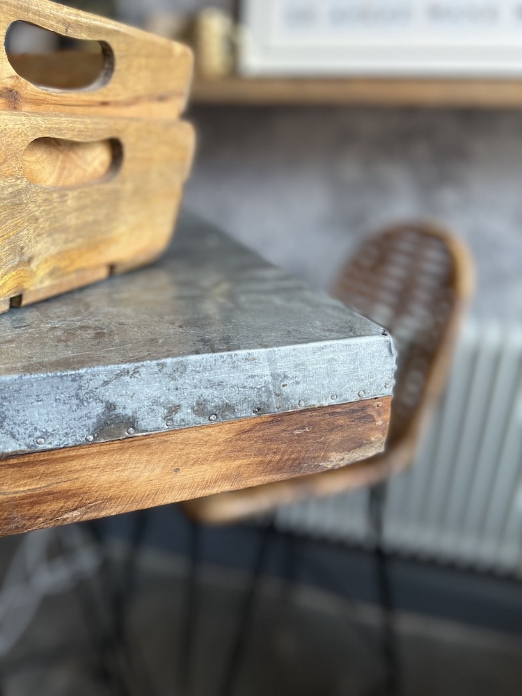 Zinc Topped Commercial Dining Table 