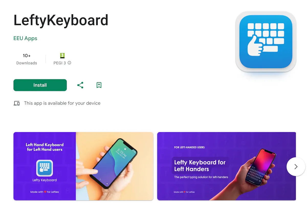 LeftyKeyboard - Android