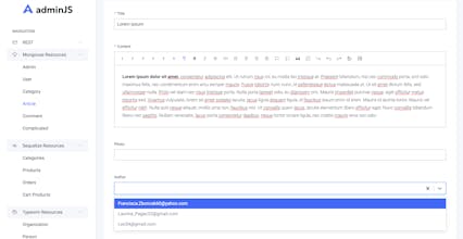 AdminJS gallery image