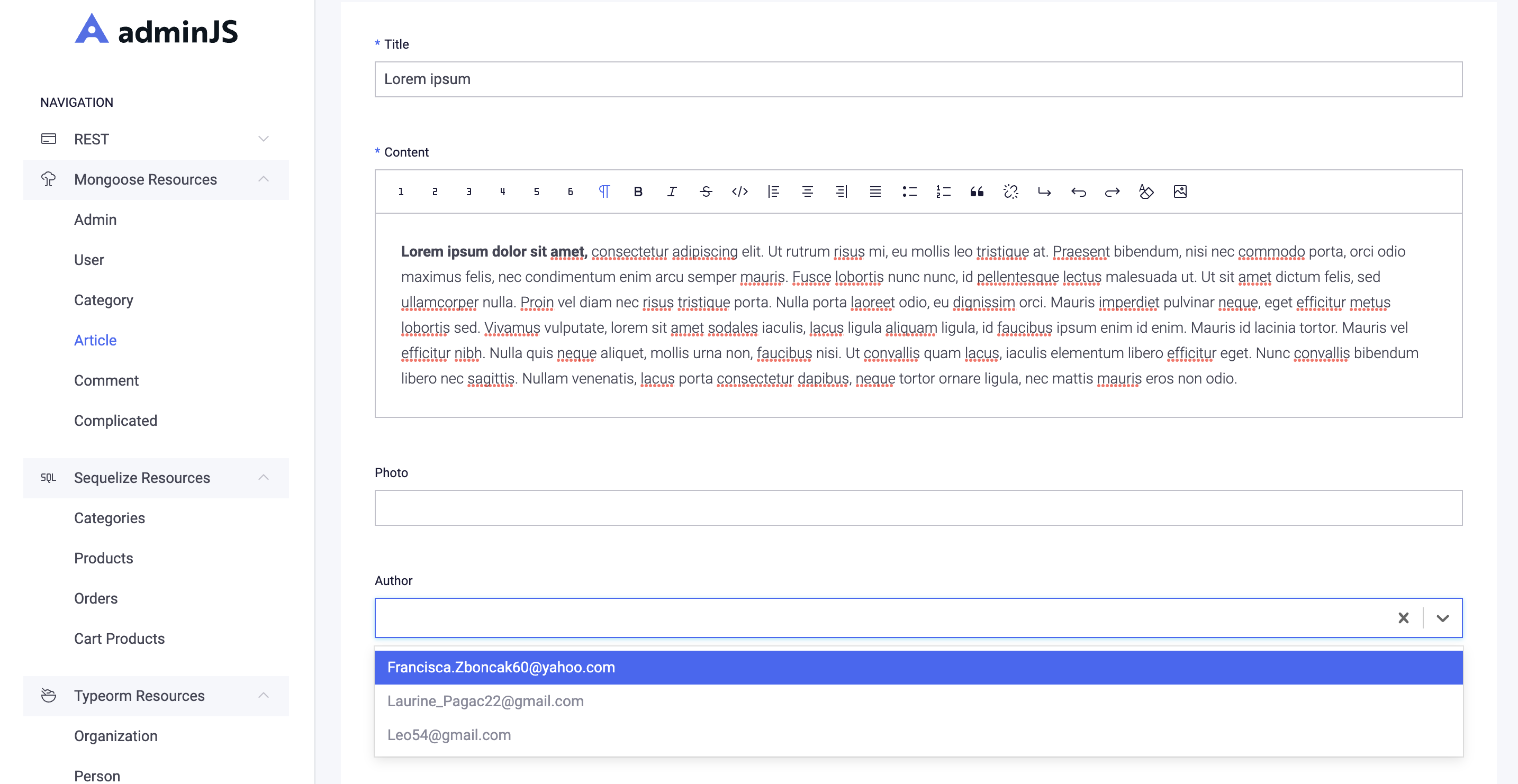 Media Adminjs 3