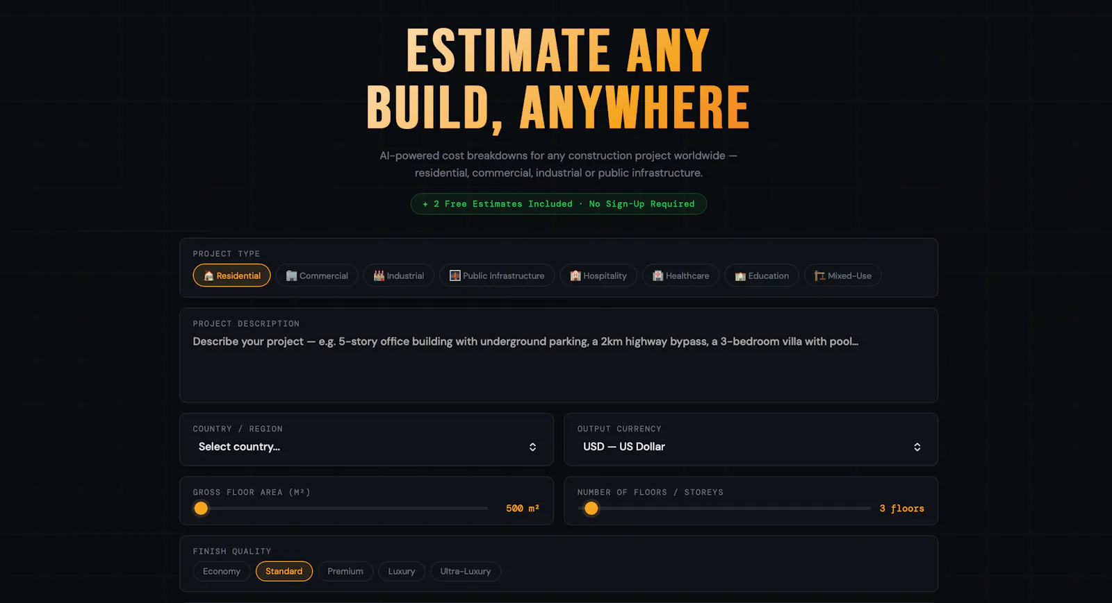 Construction Cost AI screenshot 1