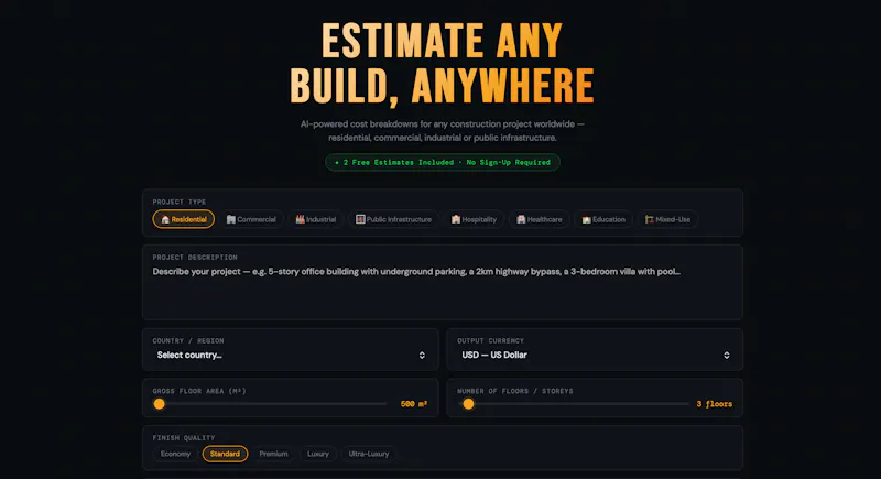 Construction Cost AI screenshot 1