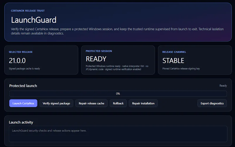 CertaNox · Digital Trust Infrastructure screenshot 2