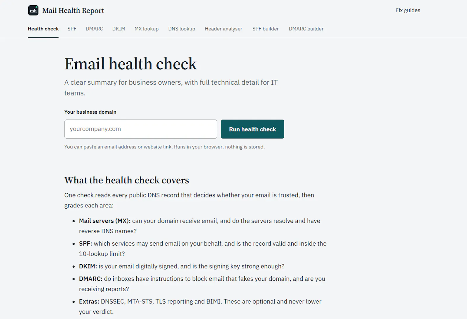 Mail Health Report screenshot 1