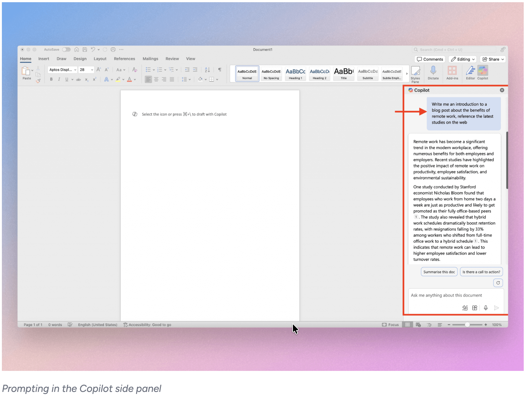 Copilot in Word gallery image
