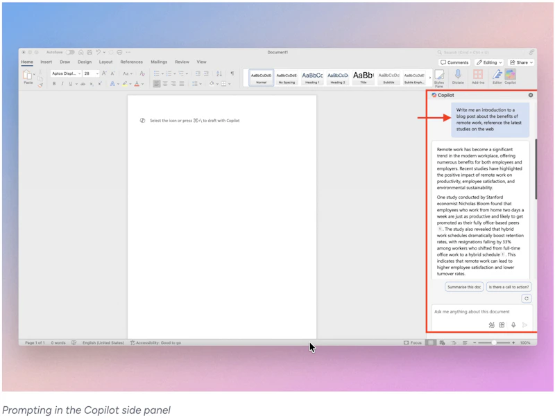Copilot in Word screenshot 7