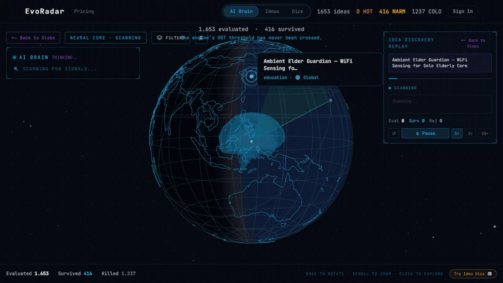 EvoRadar screenshot 2