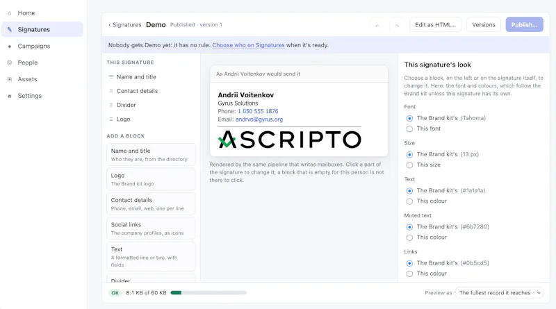 Ascripto screenshot 2