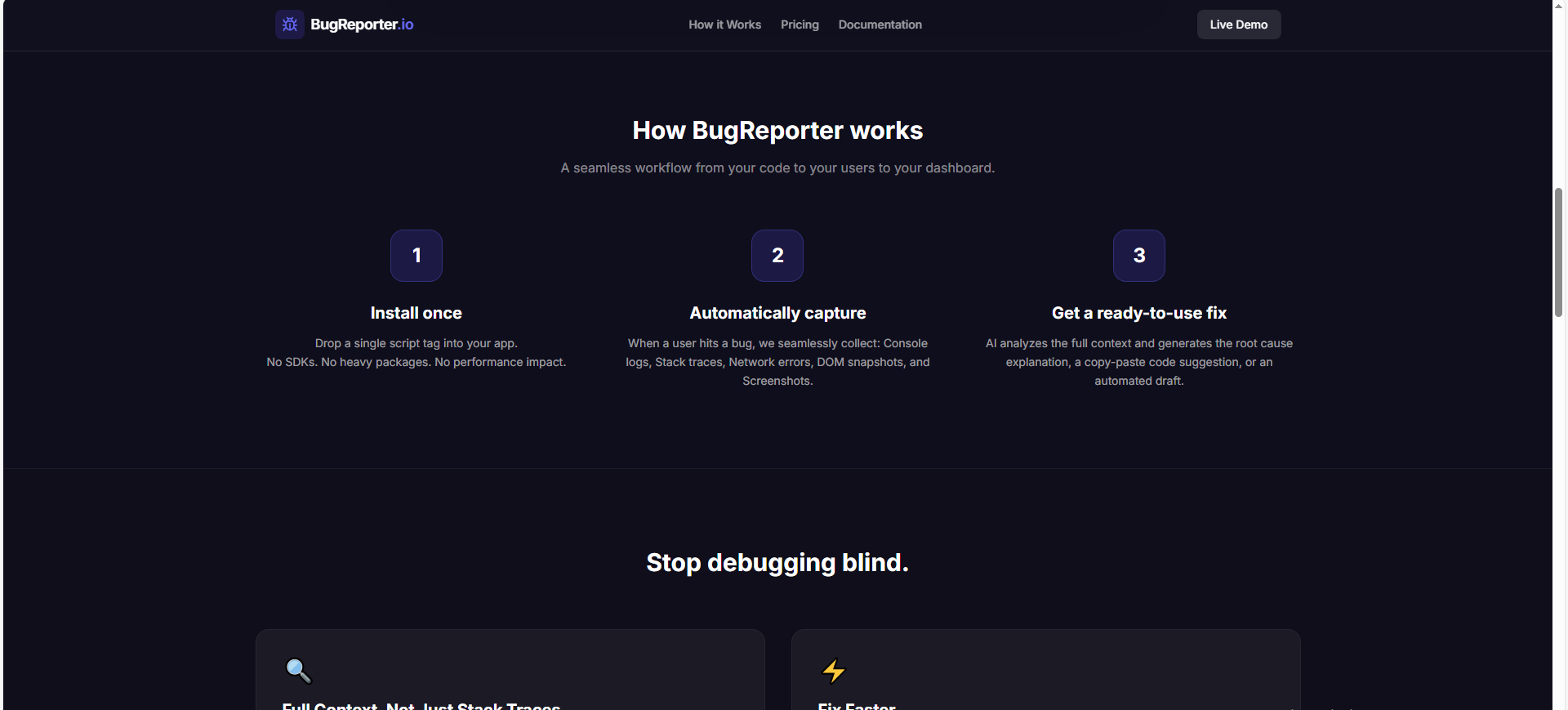 Universal Bug Reporter - Screenshot 3 showing product features and functionality