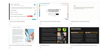 List of 100+ notion tips and shortcuts gallery image