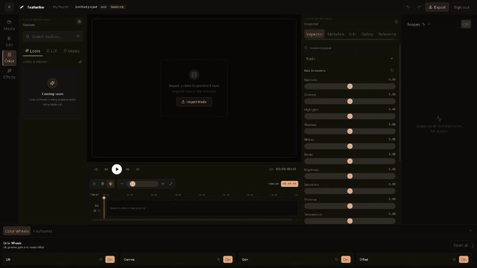 Featherline — Professional Color Grader  screenshot 1