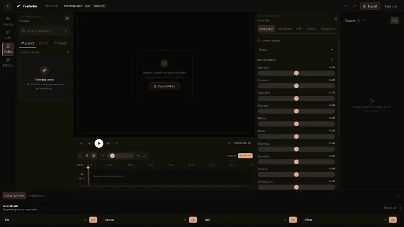 Featherline — Professional Color Grader  screenshot 1